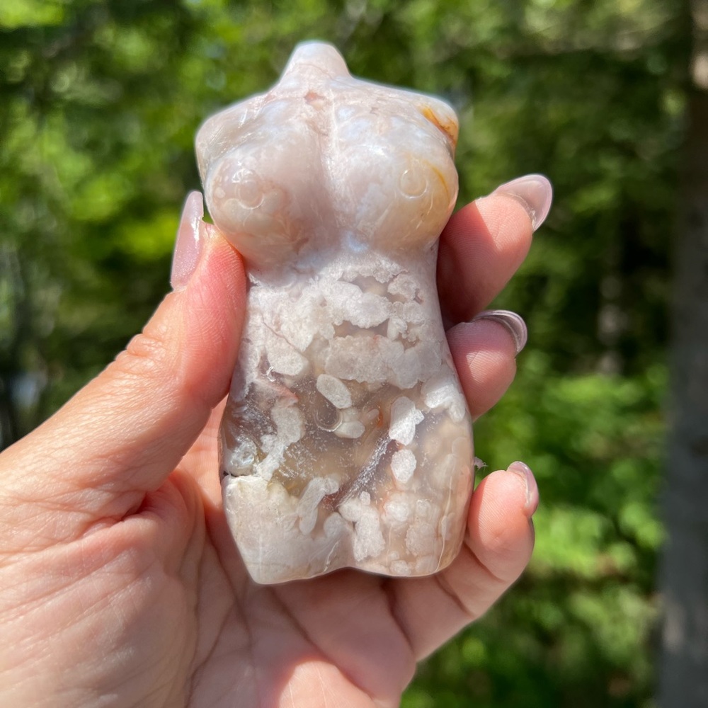 Pink flower (b) agate goddess craving | crystal